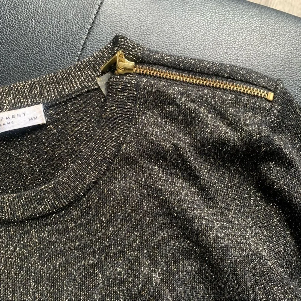 EQUIPMENT BLACK CASHMERE BLEND CREWNECK SWEATER